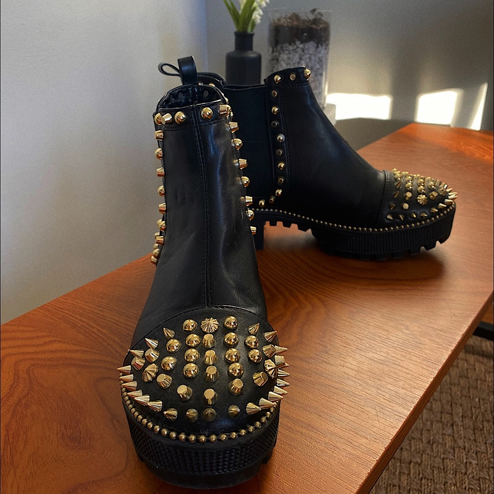 Studded Black Chelsea Boots